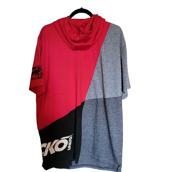 Ecko Hoodie Mens XLarge Rhino Logo Black Red Grey Colorblock NWT - Picture 2 of 8